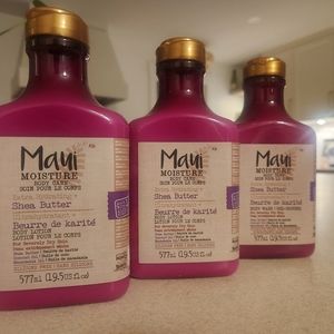 3 bottles of Maui Moisture Shea Butter body lotion